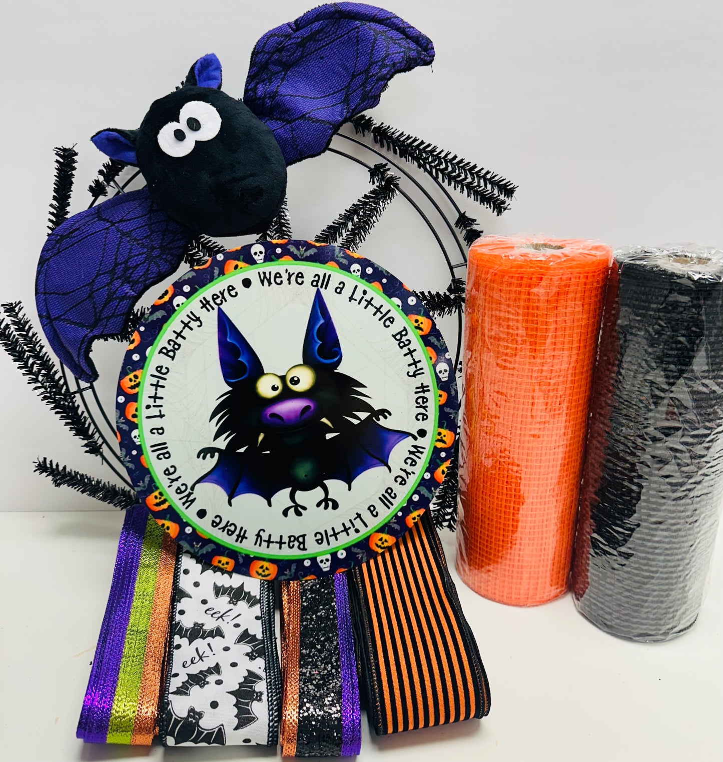 We're All Batty Here! Halloween Wreath Kit