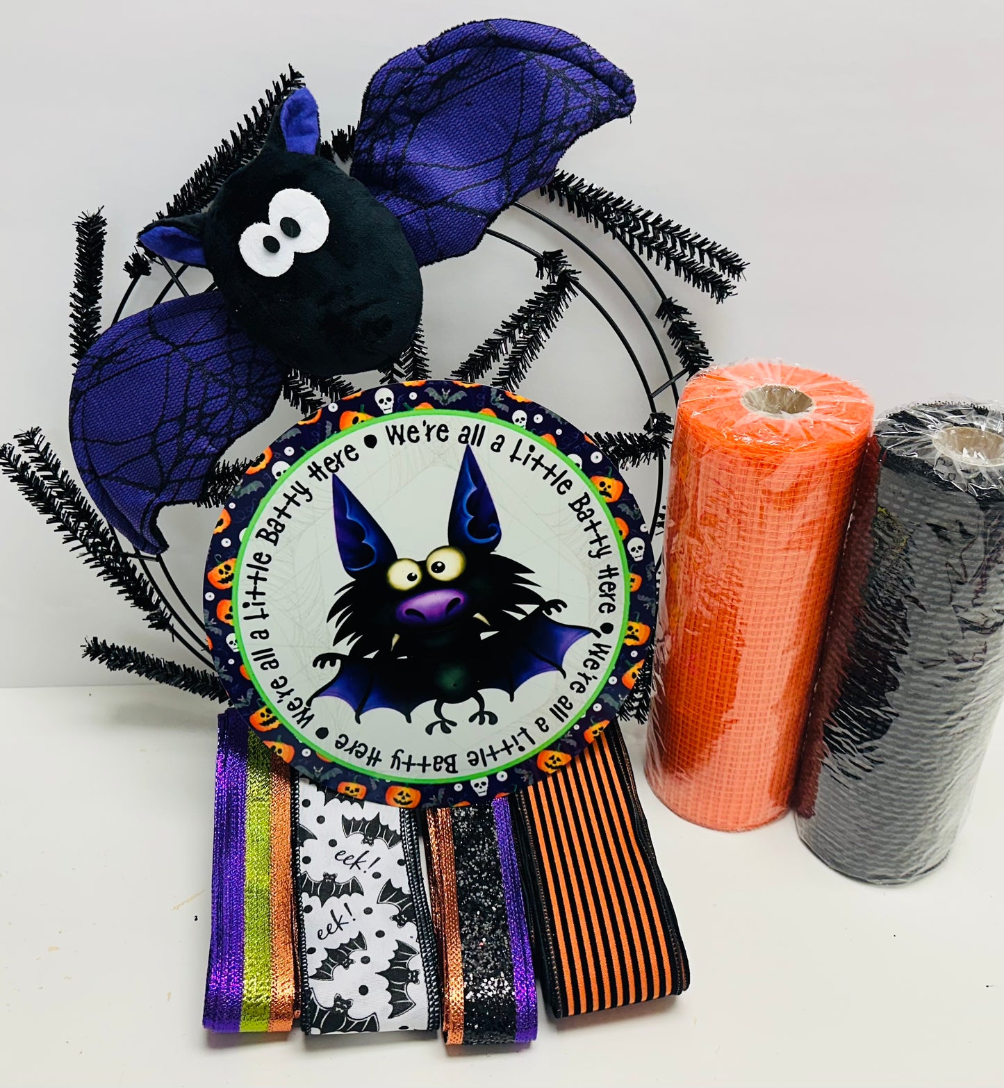 We're All Batty Here! Halloween Wreath Kit