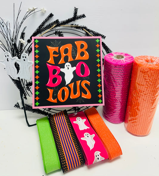2.5" x 10yds Ghosts on Hot Pink Ribbon
