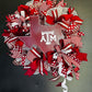 Texas A&M Wreath, Texas Aggie Wreath, Howdy Door Decor, Aggie Wreath, Texas A and M Wreath, Maroon and White Decor, Aggie Decor, Howdy Decor