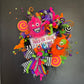Furry Monster Trick or Treat Halloween Wreath