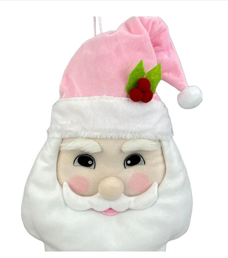 Pink Plush Santa Head 85830PK