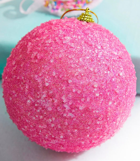 5" dia Glittered Pink Ornament Ball