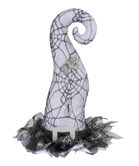 14"H Plush Spider Web Witch Hat
