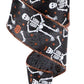 2.5" x 10yds Skeletons on Metallic Ribbon