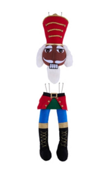 33"H 2-Piece Traditional Nutcracker Wreath Decor Kit: Dark Skin