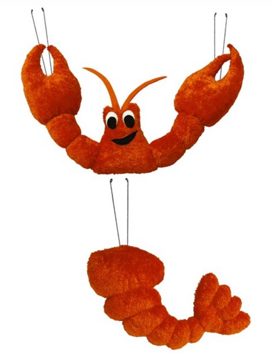 2 PC 18"H Plush Crawfish Decor Kit Attachment