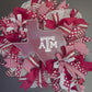 Texas A&M Wreath, Texas Aggie Wreath, Howdy Door Decor, Aggie Wreath, Texas A and M Wreath, Maroon and White Decor, Aggie Decor, Howdy Decor
