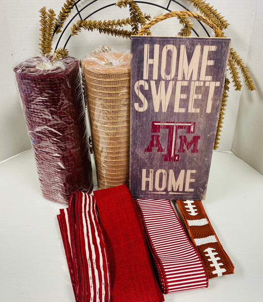 TX Aggie Wreath Party - Home Sweet A&M Home Sign