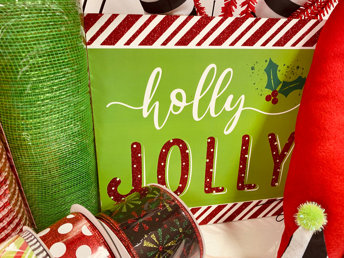 Holly Jolly Elf Christmas Winter Holiday DIY Wreath Kit
