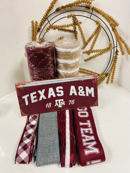 TX Aggie Wreath Party - 1876 Texas A&M Sign