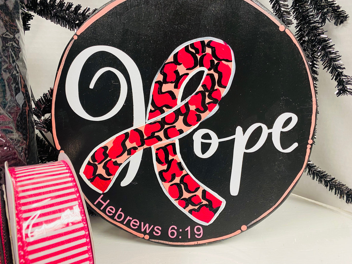 Party Kit - Hope Breast Cancer Wreath (Hebrews 6:19)