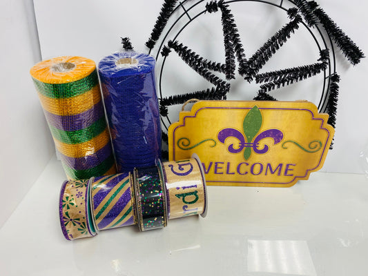 Mardi Gras Welcome Wreath Kit