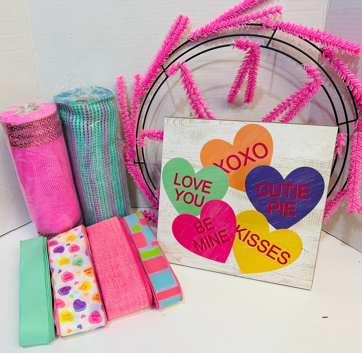 Conversation Hearts Valentine DIY Wreath Kit