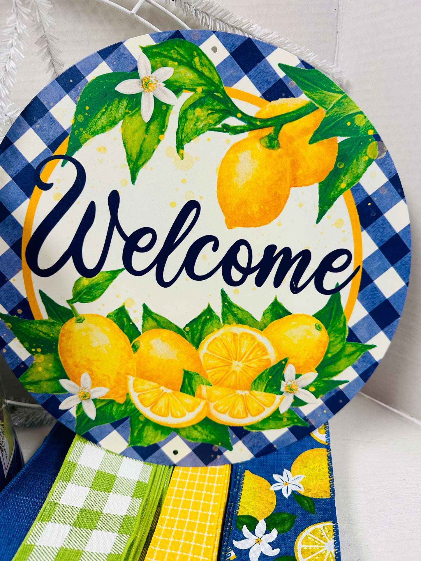 Lemon Welcome (Blue & Yellow) DIY Wreath Kit