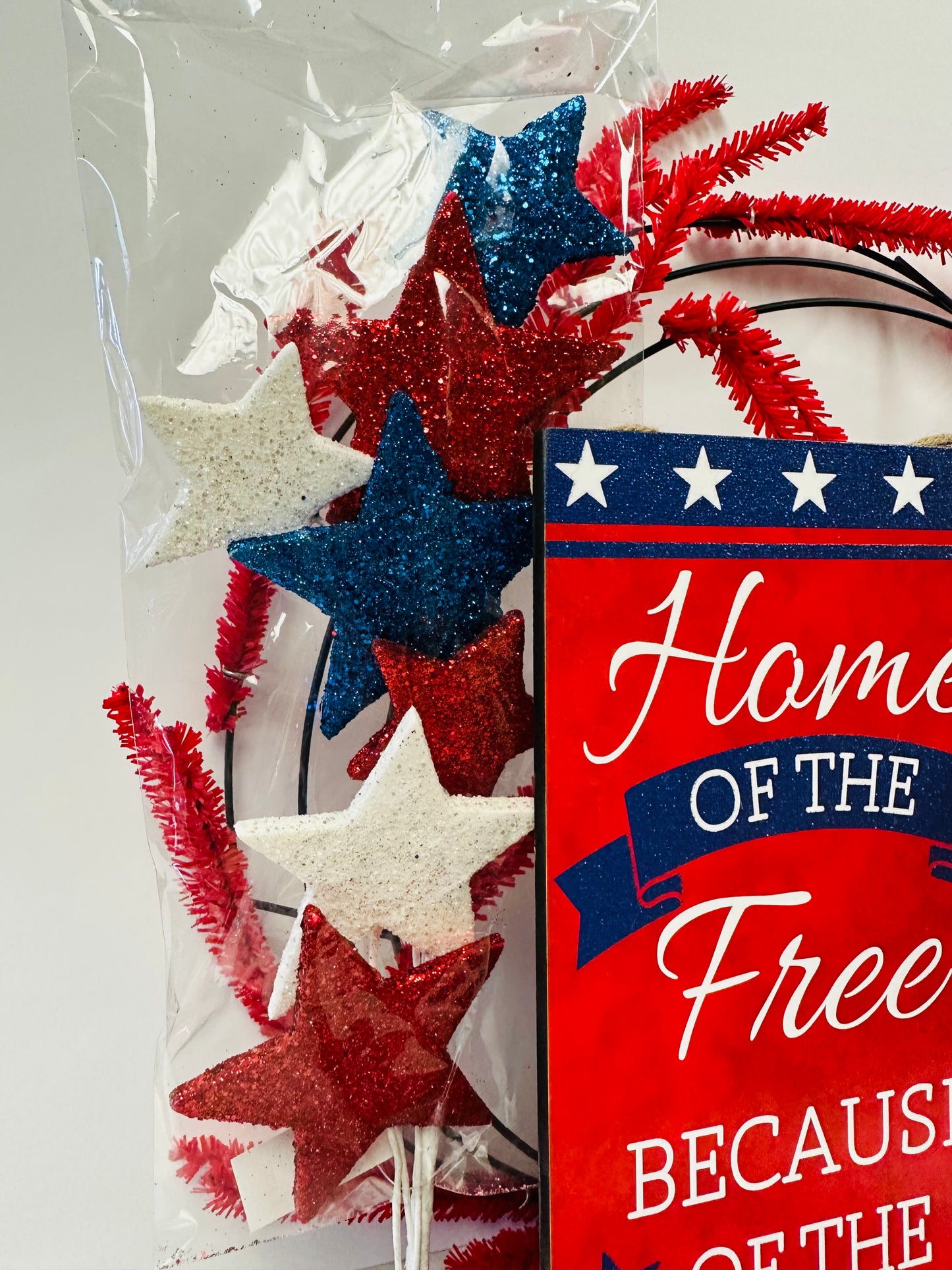 Party Kit - Home of the Free Because of the Brave DIY Wreath