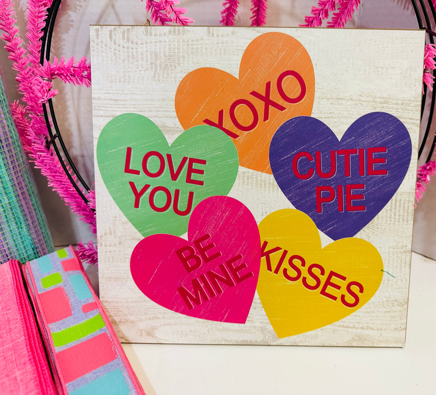 Conversation Hearts Valentine DIY Wreath Kit