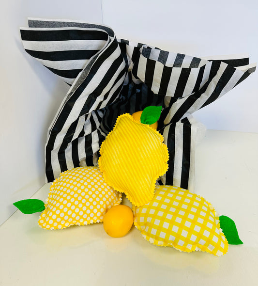 Set of 3 Plush Lemons Wreath Attachment