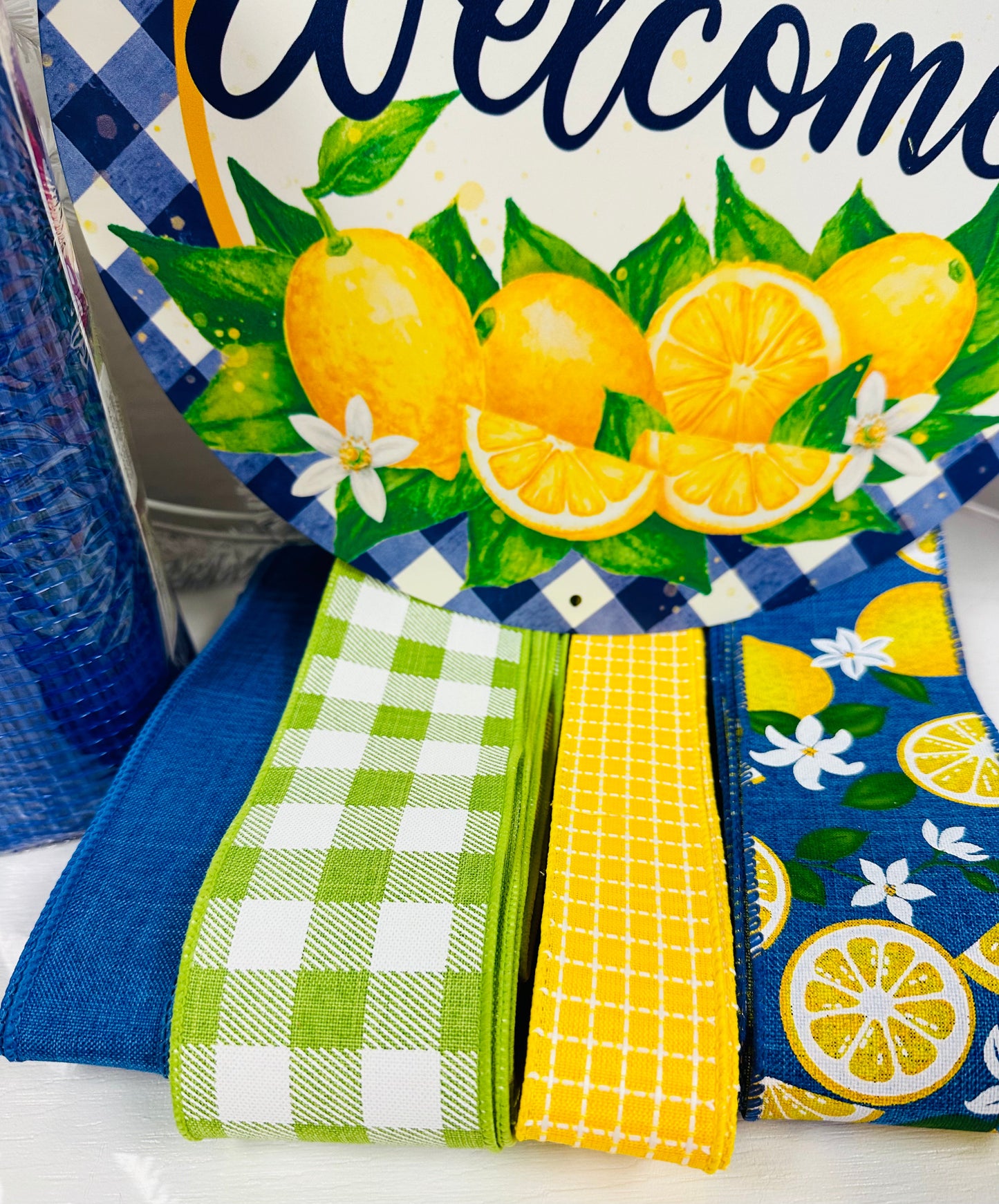 Lemon Welcome (Blue & Yellow) DIY Wreath Kit