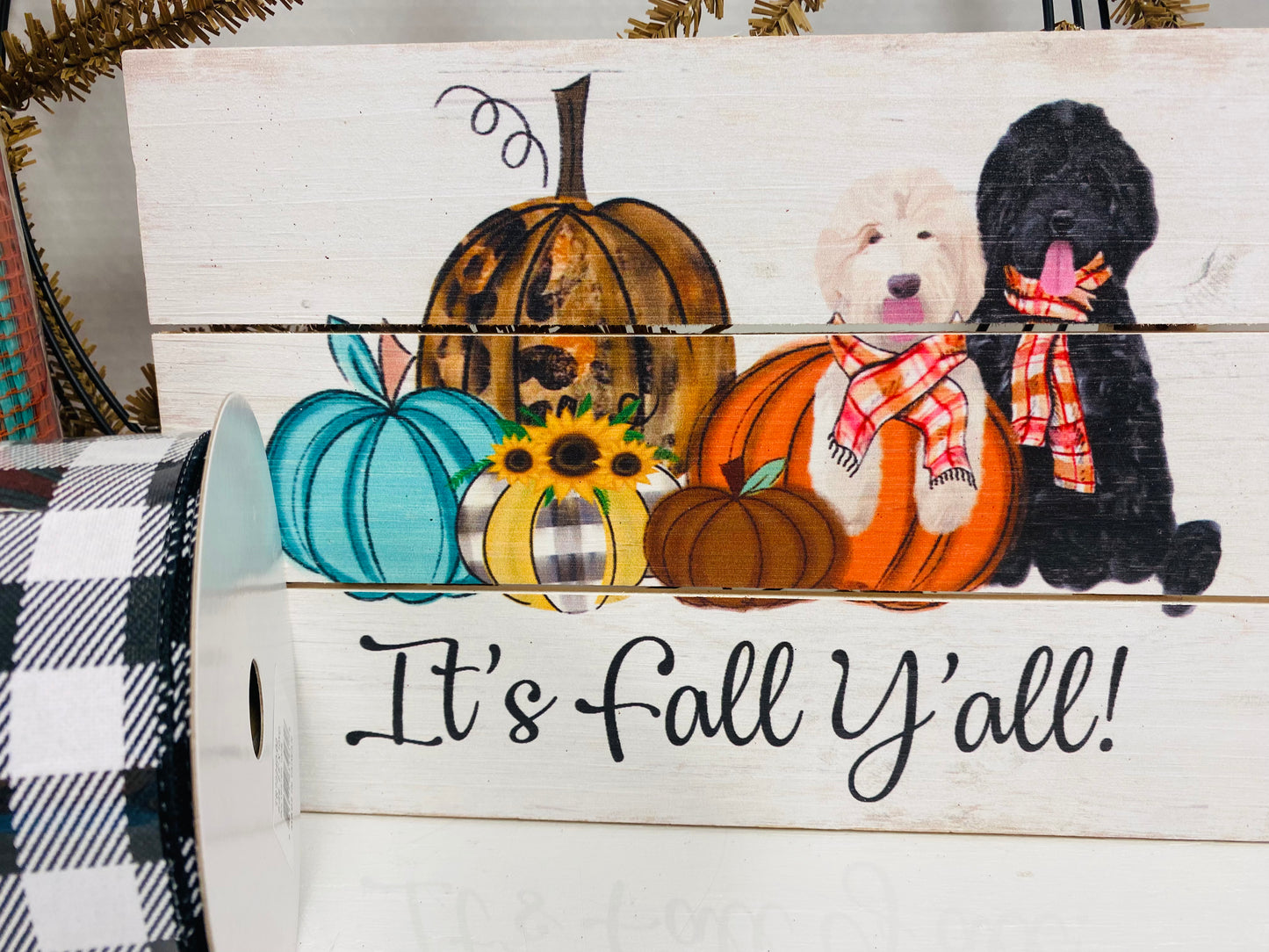 Party Kit - It's Fall, Y'all (with dogs) Wreath