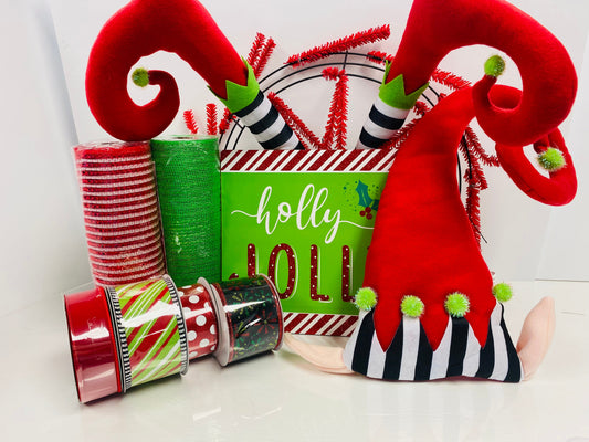 Party Kit - Holly Jolly Elf Christmas Winter Holiday DIY