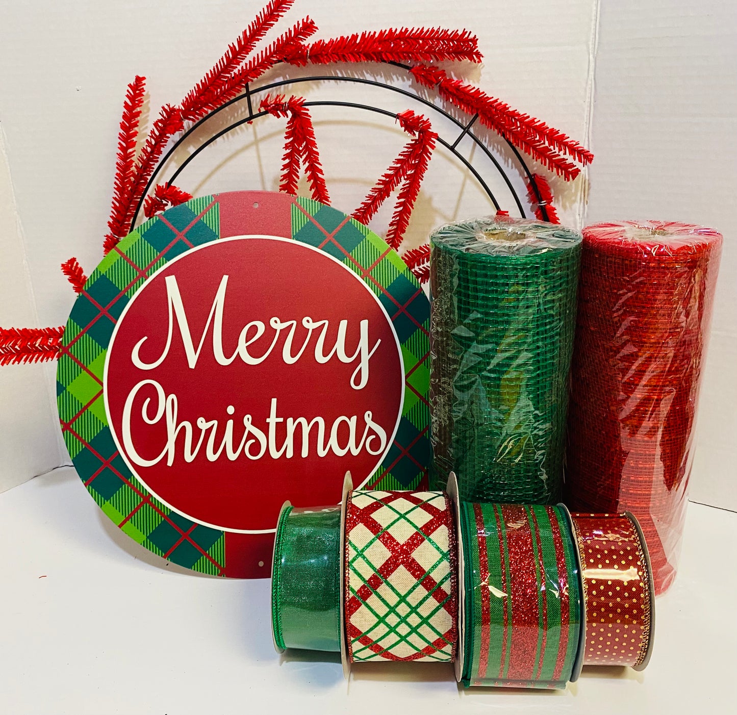 Party Kit - Merry Christmas Plaid Winter Holiday DIY