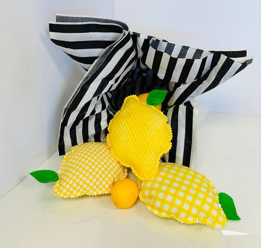 Set of 3 Plush Lemons Wreath Attachment