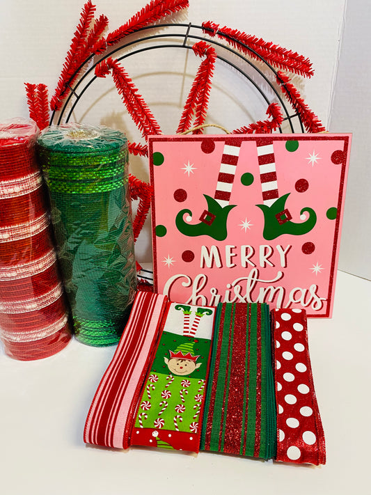 Party Kit - Pastel Elf Merry Christmas Winter Holiday DIY