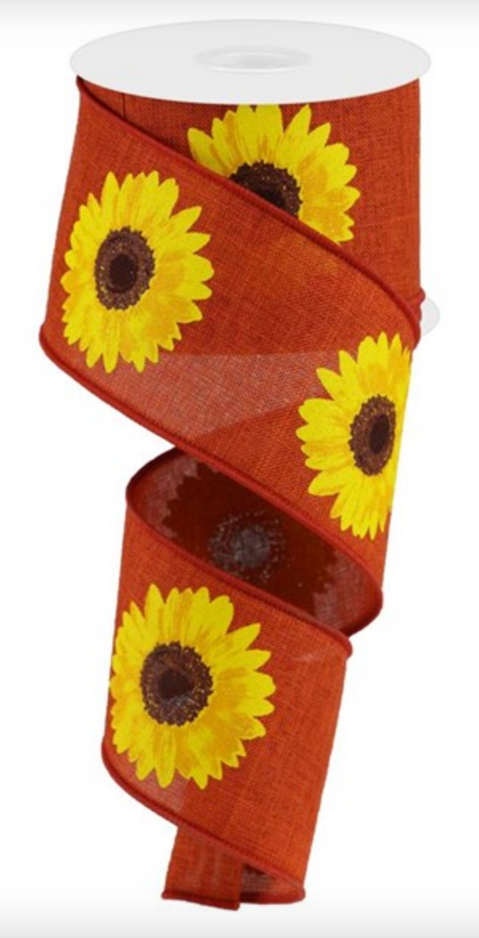 2.5"x10yd Bold Sunflower on Royal