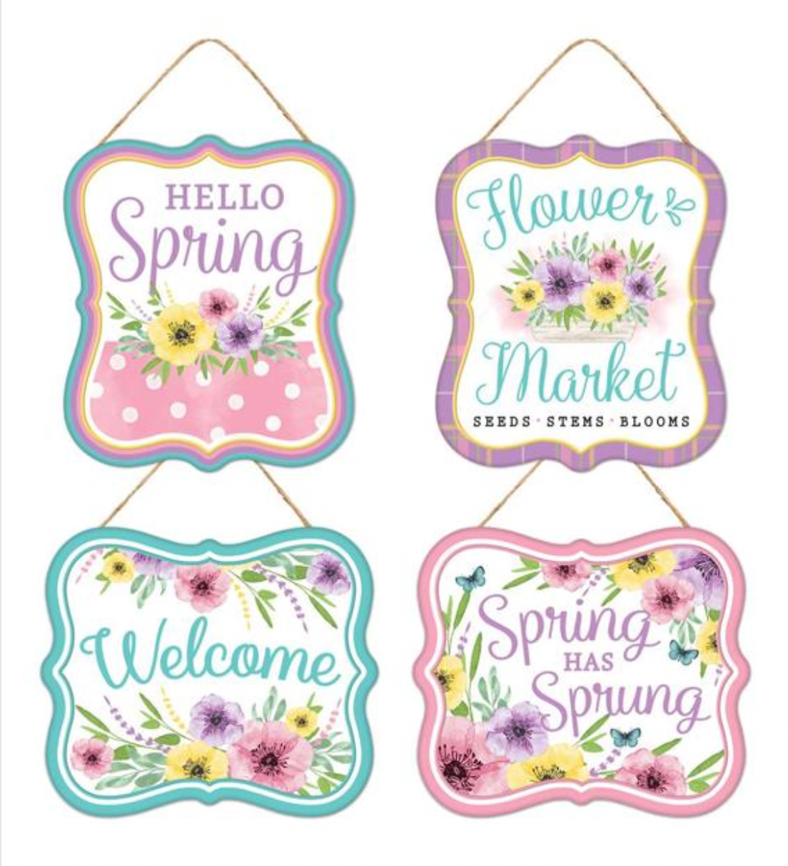 Embossed Tin Spring Assorted Sign