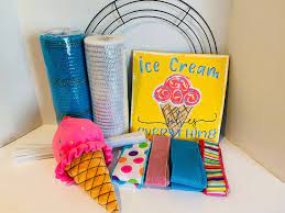 Party Kit - Summer Ice Cream Cone DIY Wreath Kit, Ice Cream Solves Everything Everyday
