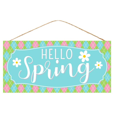 Hello Spring w/Flower Sign