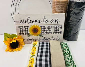 Welcome to our Home—our favorite place to be! Sweet Home Wreath Kit, Welcome Wreath, DIY Wreath Kit, Southern Decor, Everyday Wreath