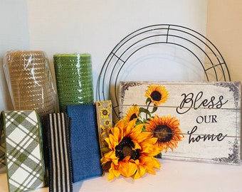 Party Kit - Bless Our Home Sunflower DIY Wreath Kit