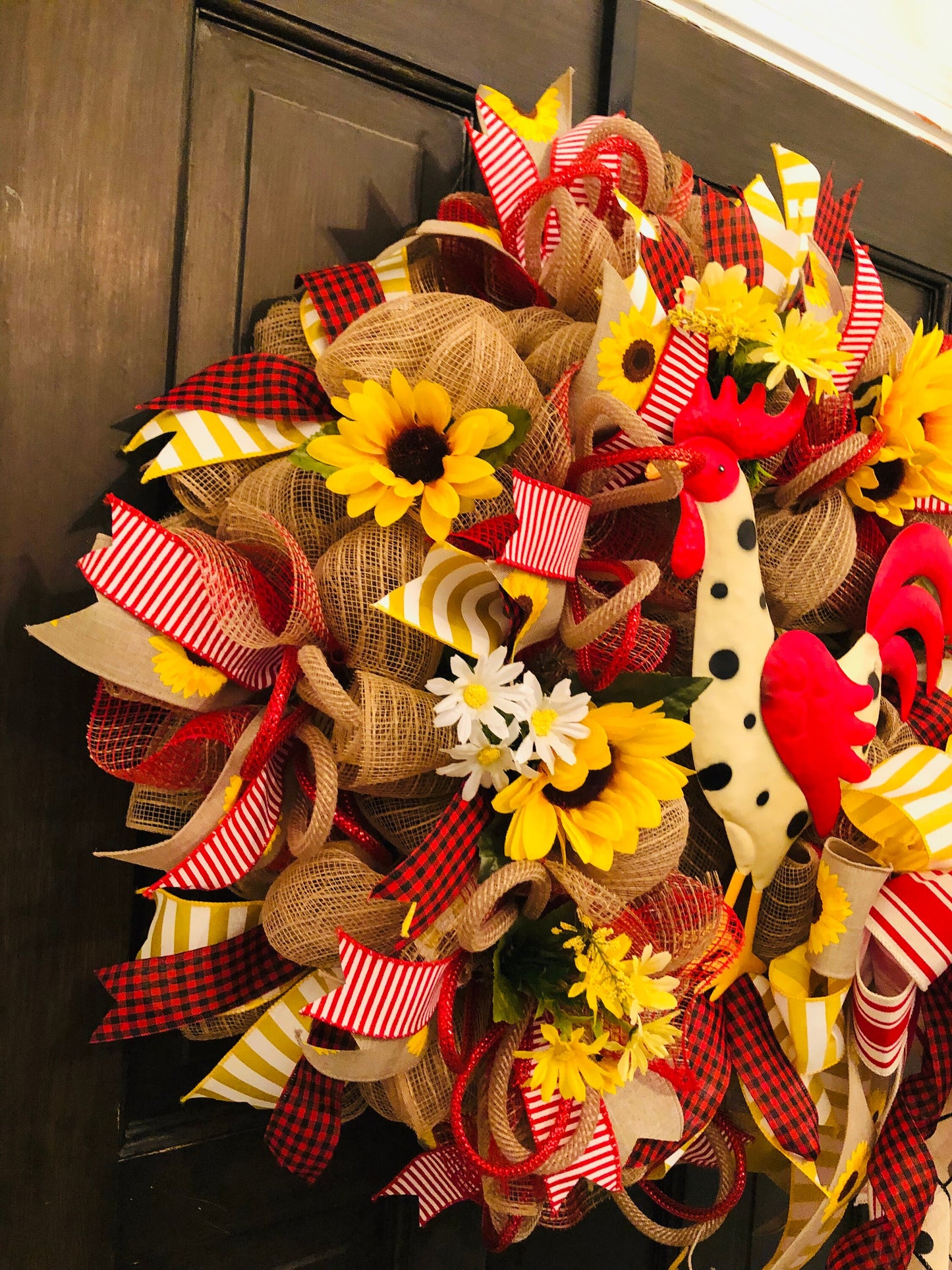 Rooster Farmhouse Welcome Wreath