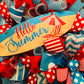 Hellow Summer Wreath, Summer Wreath, Beach Wreath, Everyday Wreath, Welcome Wreath, Summer Front Door Decor, Retro Wreath , Pool Wreath