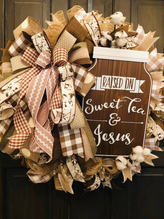 Sweet Tea and Jesus Wreath