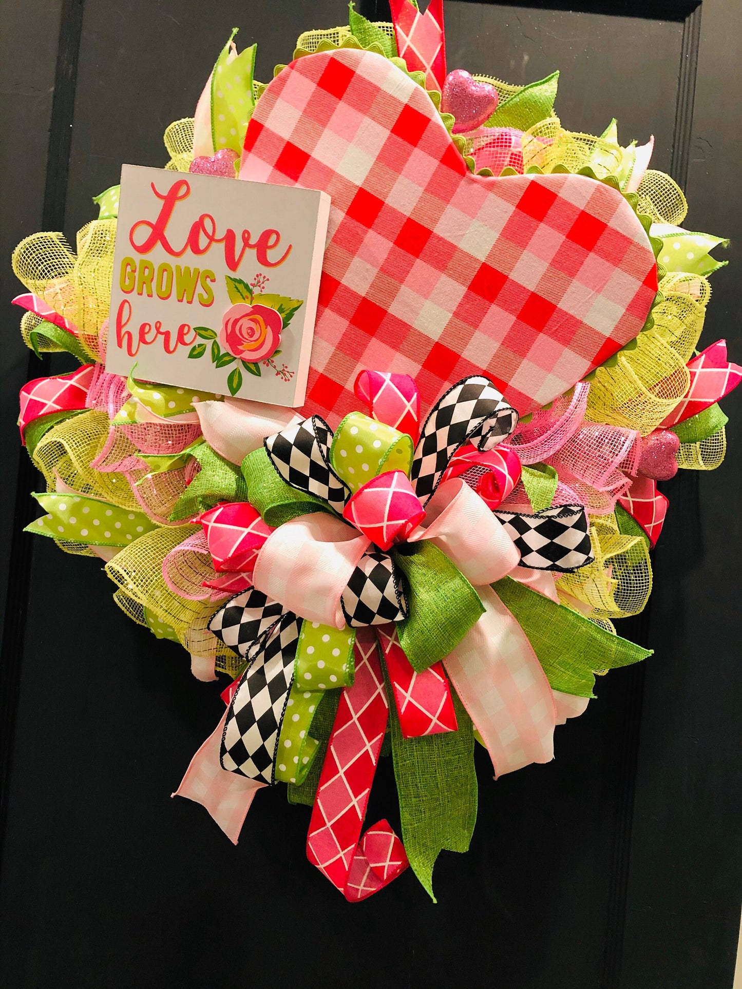 Love Grows Here Valentine Wreath