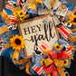 Hey Y’all Wreath, Southern Wreath, Welcome Wreath, Everyday Door Decor, Texas Wreath, Texas Decor, Everyday Wreath, Welcome Front Door Decor