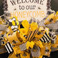Welcome to Our Honeycomb Wreath,  Bee Wreath, Welcome Wreath, Everyday wreath, Bee Door Hanger, Summer Wreath,  Bee Decorations, Bee Gifts
