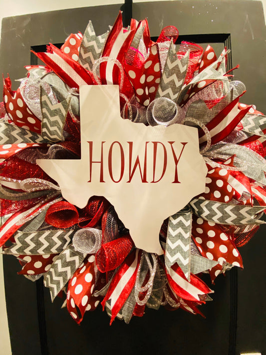 Whoop Wreath, Aggie Wreath, Maroon and White Wreath, Aggie Spirit, Aggie Front Door Decor, A&M