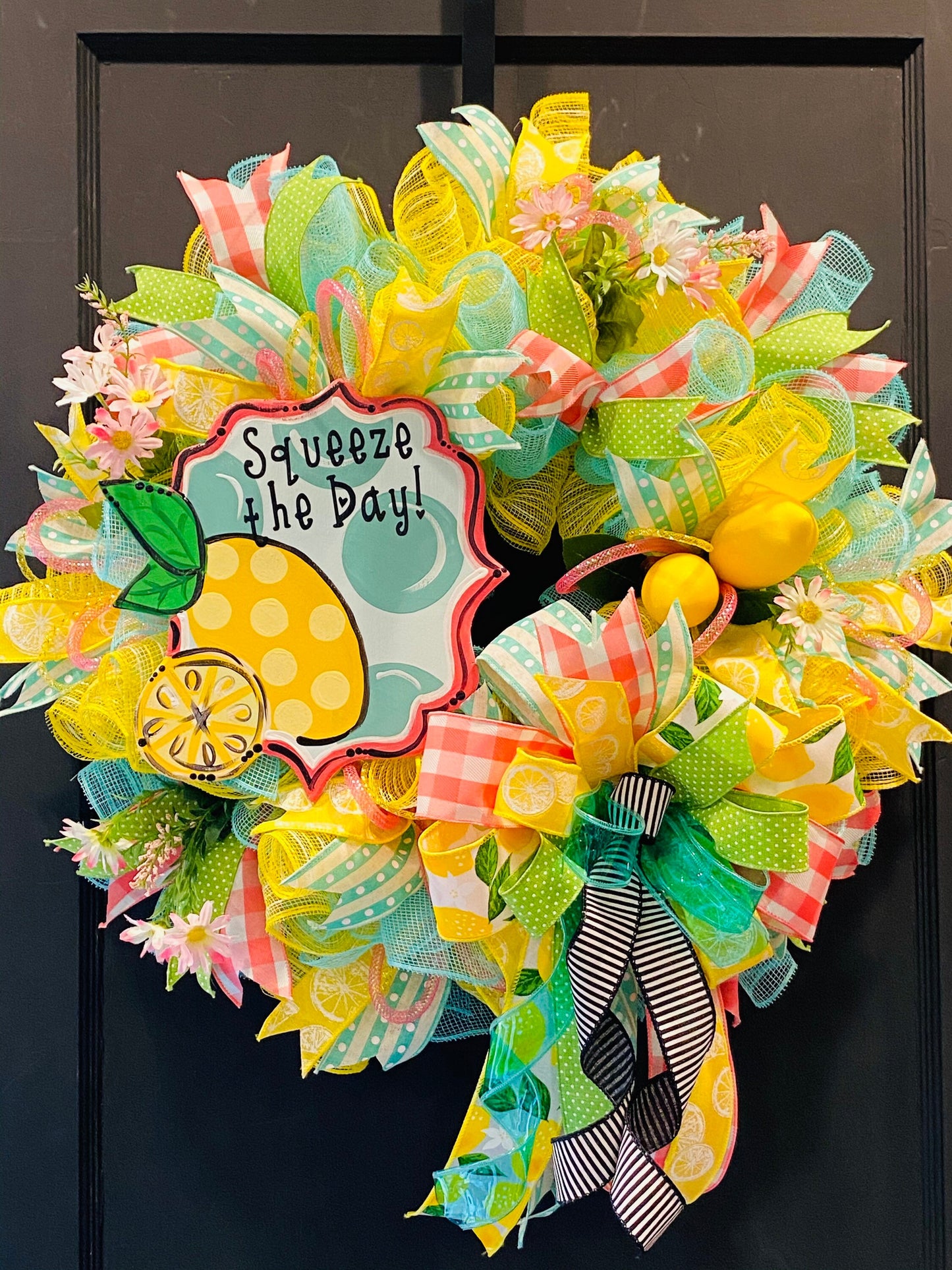 Lemon Wreath, Lemon Decor, Spring Wreath, Summer Door Decor, Facebook Live Wreath, Summer Wreath, Summer Fun Wreath