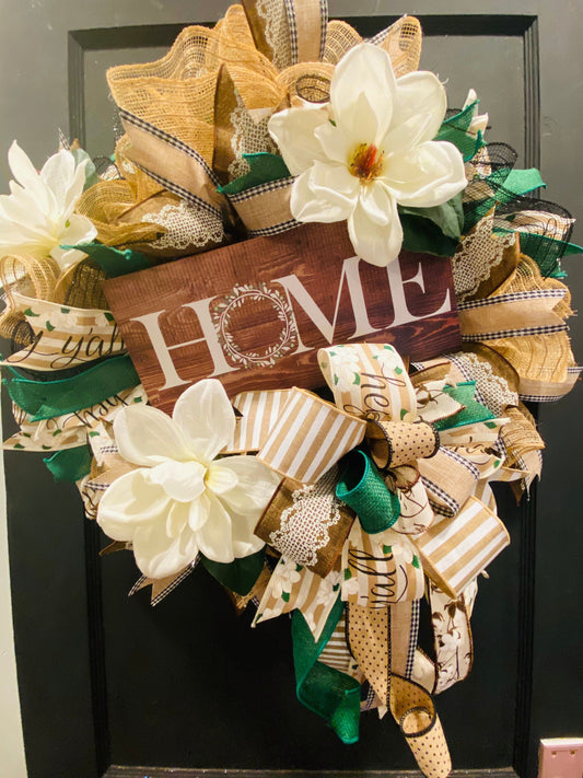 Home Wreath, Facebook Live Wreath, Everyday Wreath, Southern Decor, Magnolia Wreath, Wreath Kit, Welcome Wreath, Magnolia Wreath Kit