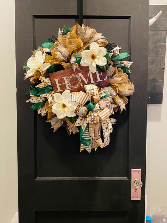 Home Wreath, Facebook Live Wreath, Everyday Wreath, Southern Decor, Magnolia Wreath, Wreath Kit, Welcome Wreath, Magnolia Wreath Kit