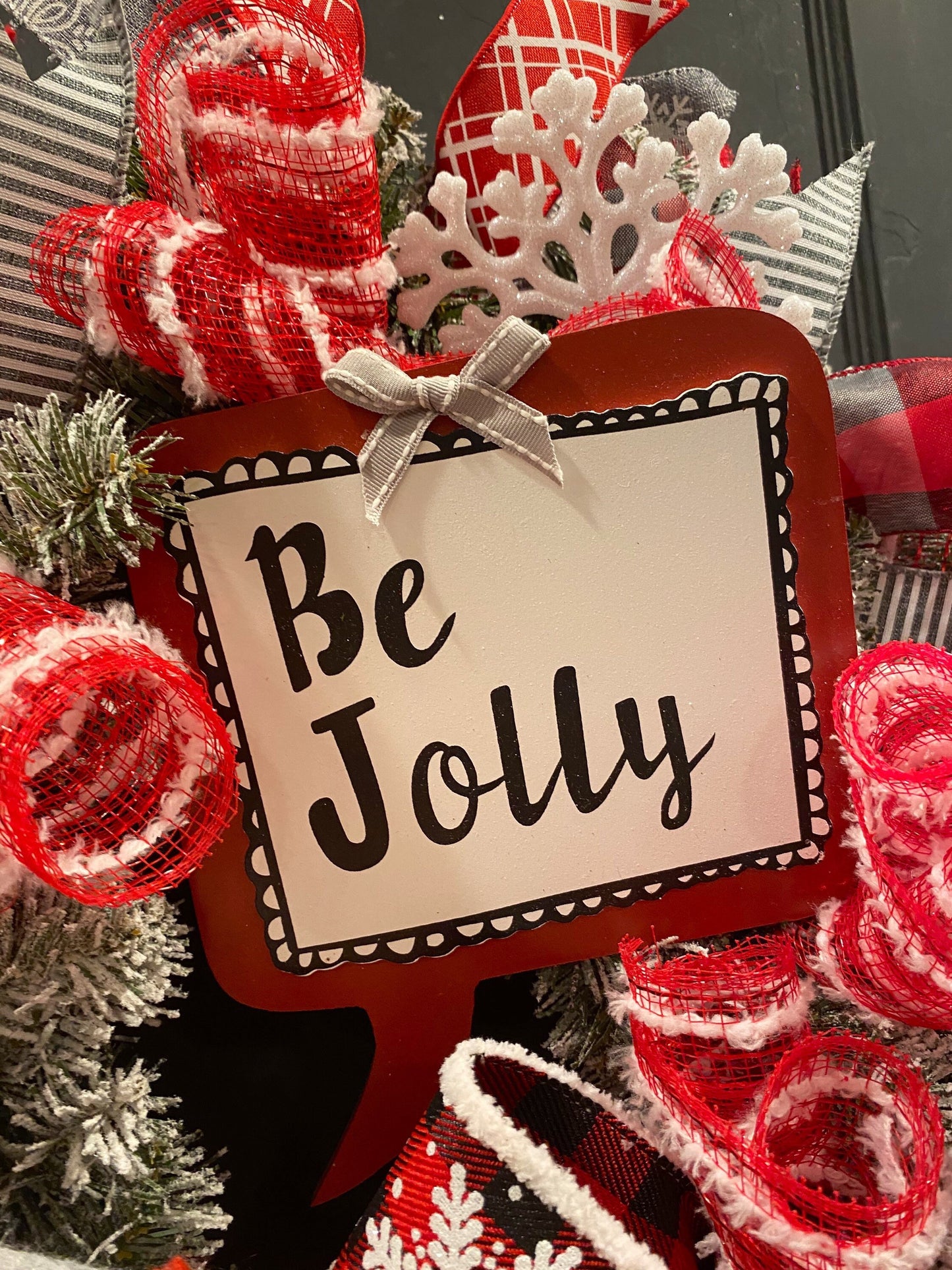 Be Jolly Christmas Winter Gnome Wreath
