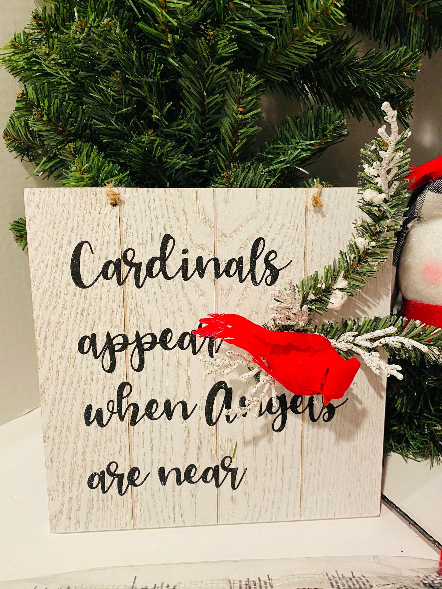 Cardinals Appear When Angels Are Near Snowman Wreath Kit