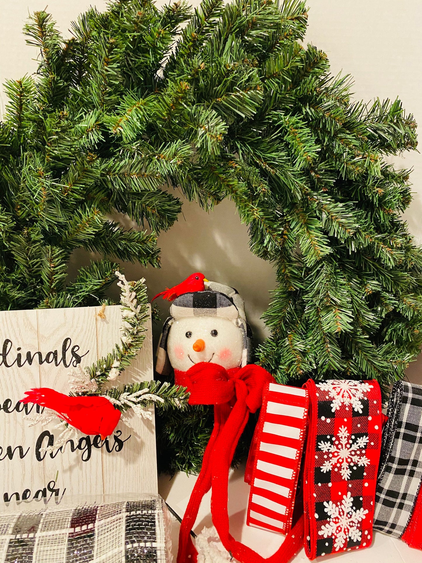 Cardinals Appear When Angels Are Near Snowman Wreath Kit