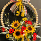 Wooden Bead Spring Summer Floral Everyday Wreath