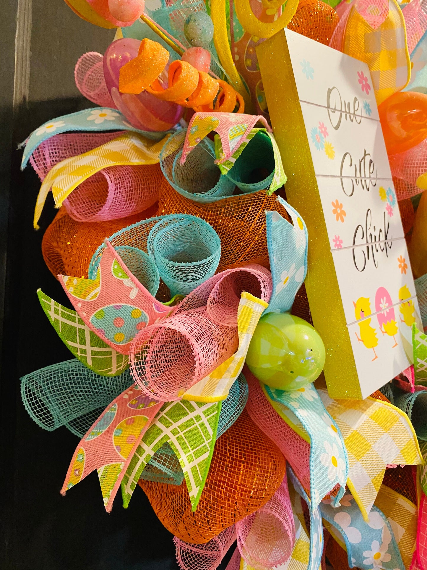 Whimsical Sweet Spring Easter One Cute Chick Wreath