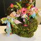 Whimsical Spring Easter Bunny Floral Centerpiece Basket